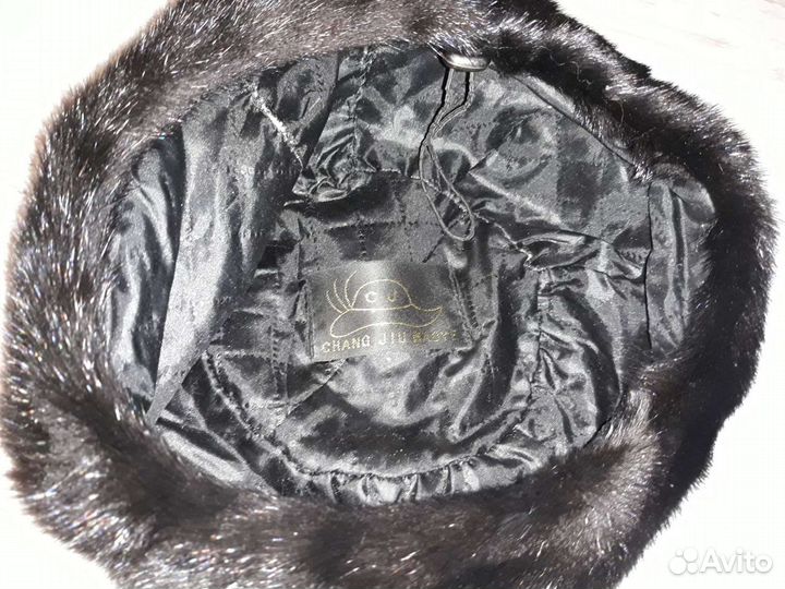 Норковый чёрный берет