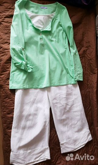 Бриджи для беременных, лён