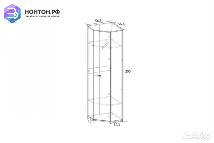 Шкаф Домино А угловой белый