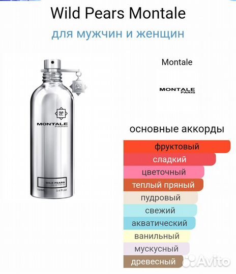 Духи montale wild pears 20 ml. Пробник