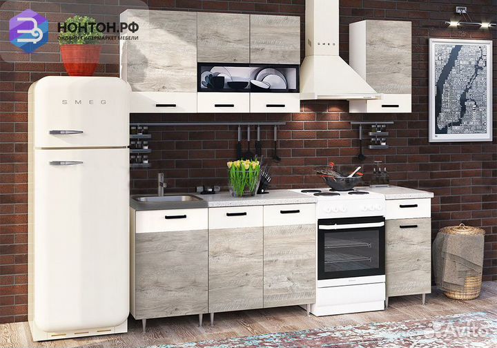 Кухня Рио 1.7 м дуб крафт светлый