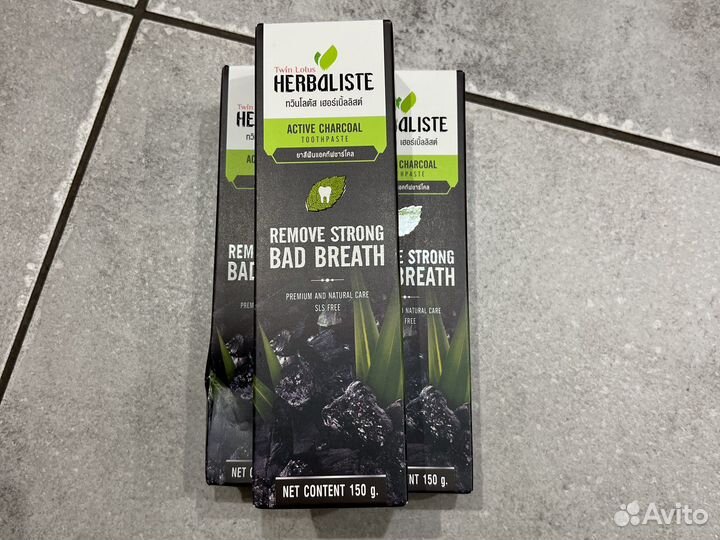 Тайская черная зубная паста herbaliste 150г