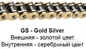 Сверхмощная цепь JTC 525 Z3 Gold Silver - 118 зв