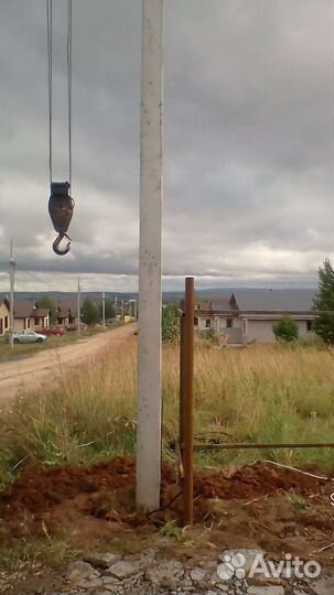 Установка столба для электричества монтаж 220в 380