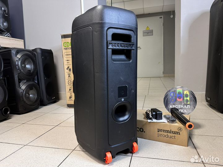 Мощная напольная портативная колонка 600W караоке