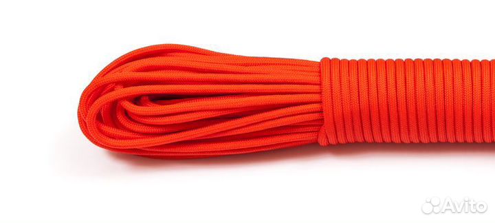 Paracord 550 orange red #009 30 метров