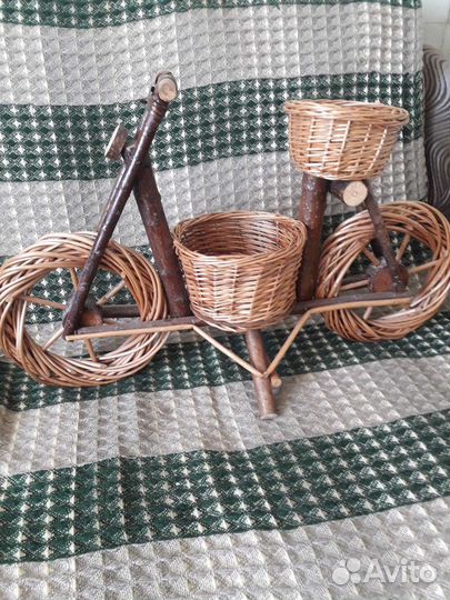 Кашпо плетеное для цветов для улицы и для дома