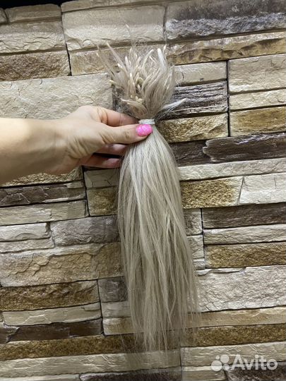 Волосы для наращивания блонд 40 см