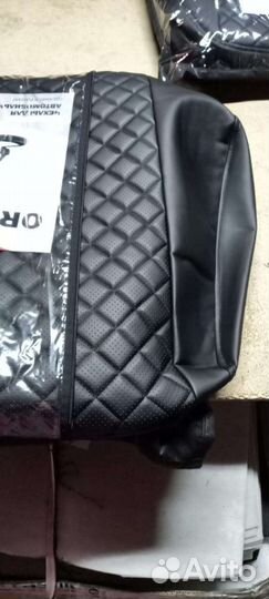 Чехлы Дэу Нексия n100 чёрный ромб экокожа