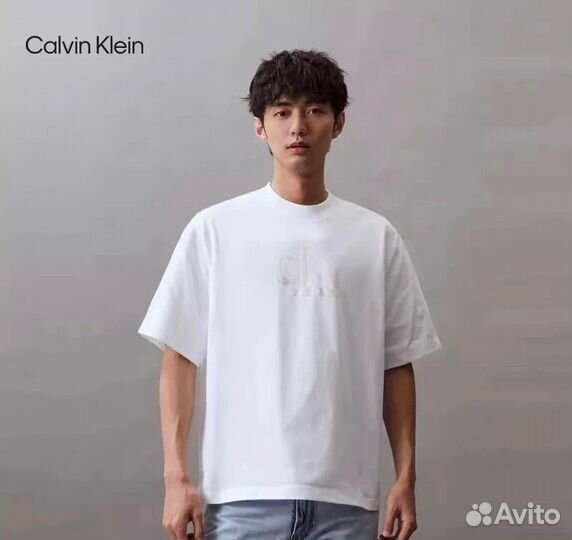 Футболка мужская Calvin klein белая/черная новая