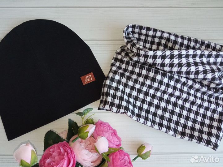 Комплект шапка и снуд женский