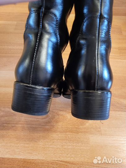 Сапоги женские зимние кожаные черные 39
