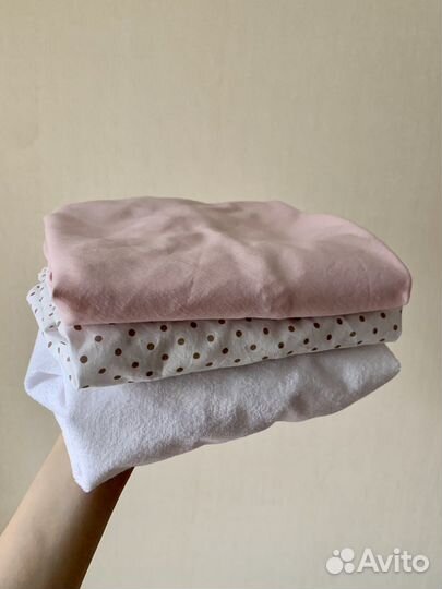 Простыни на резинке и наматрасники 4+2 шт