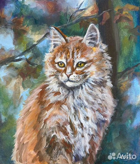 Картина кот Картина с животными Котенок Портрет