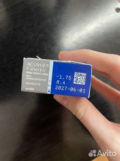 Линзы 8шт acuvue oasys -1.75