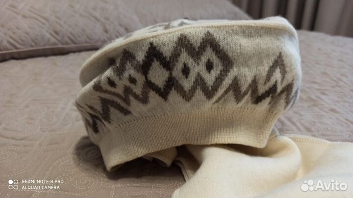 Комплект шапка и шарф женский шерсть