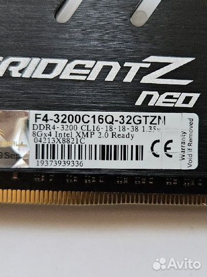 Оперативная память ddr4 4x8Gb 3200 MHz