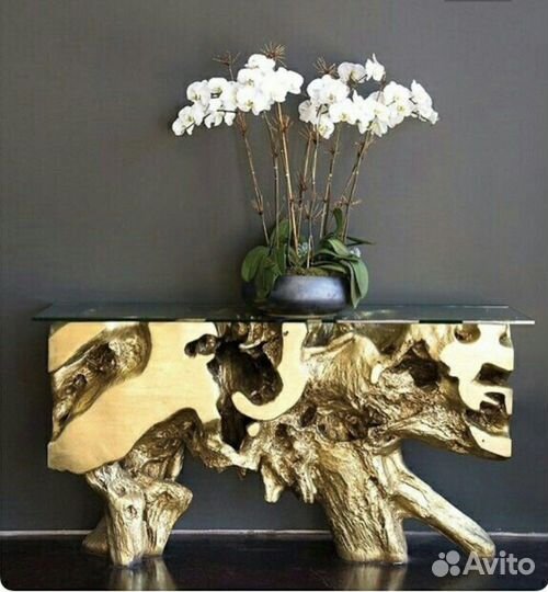Консоль sequoia gold console table