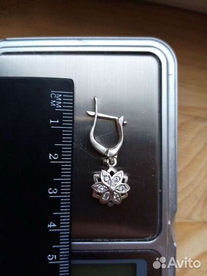 Серьга серебро 925 1шт