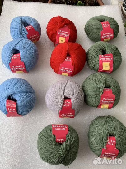 Пряжа Элитная. Пехорка. 100 шерсть