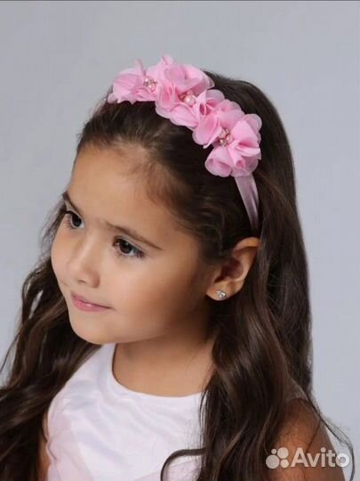 Ободок для девочки нарядный цветы