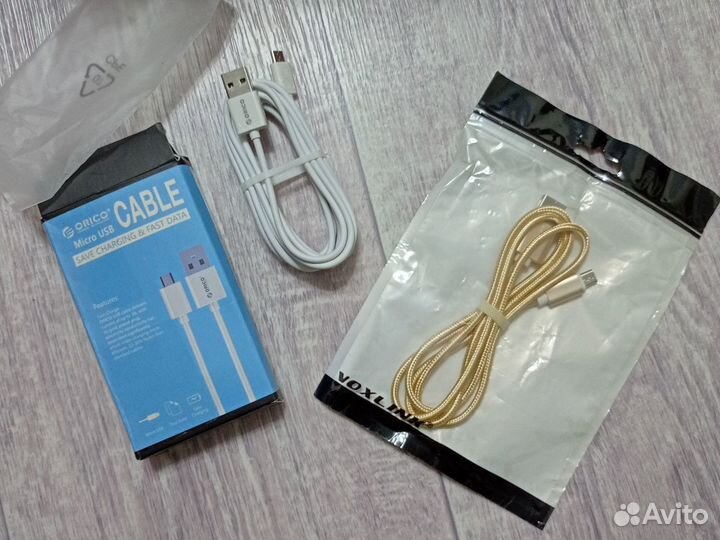 Новый Кабель USB - Micro USB 2 шт. кабеля
