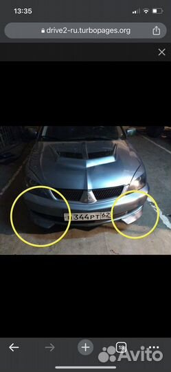 Клыки бампера lancer 9/10