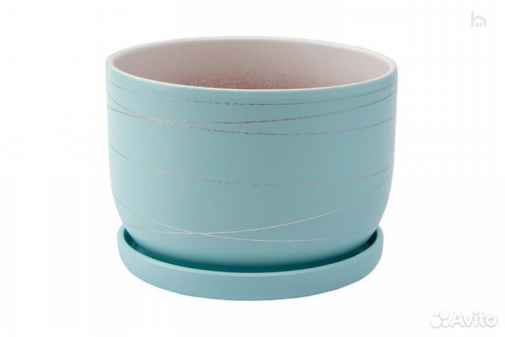 Горшок для цветов керамический с подставкой 2,43 л