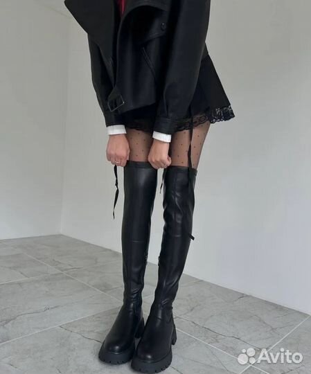 Чулки ботфорты женские зимние