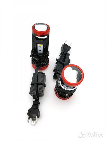 Светодиоды головного света 12/24V H4 6000k линза