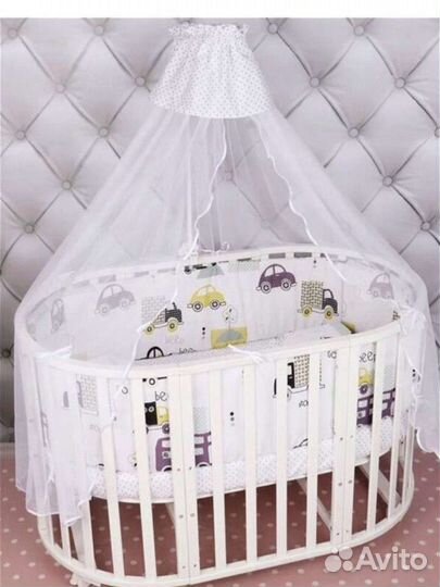 Бортики и простынь в детскую кроватку бу