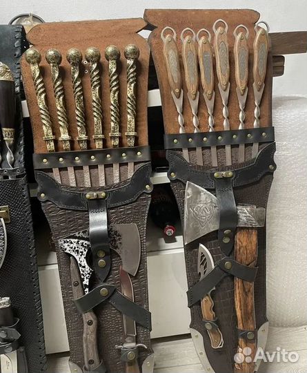 Крутые наборы шампура +топор+нож