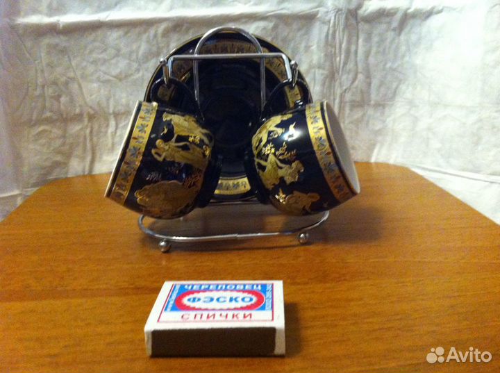 Кофейный набор на 2 персоны на метал.подставке