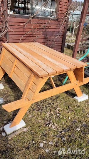 Стол со скамейками дачный