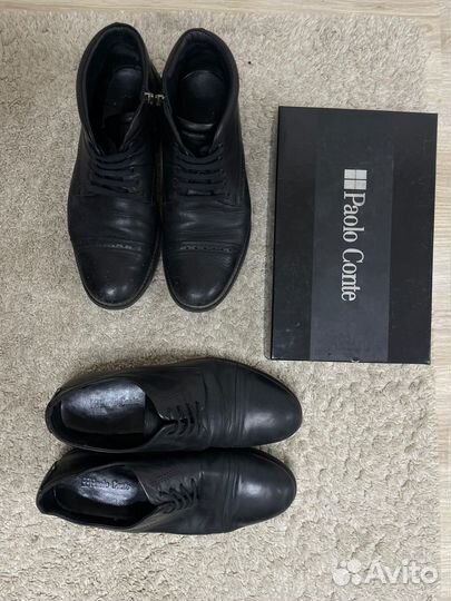 Ботинки кожаные мужские Poulo Conte