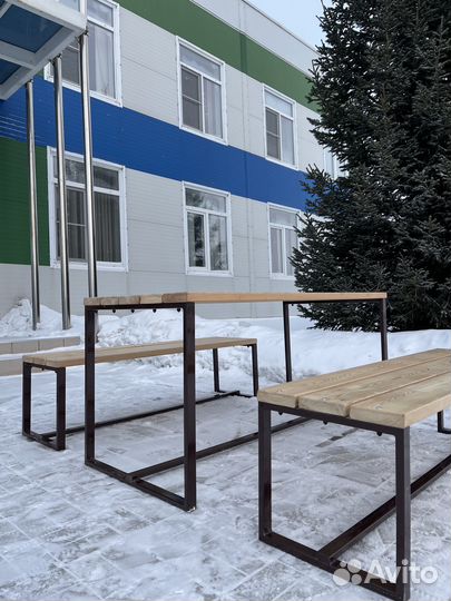 Комплект: Стол садовый и 2 лавки без спинки