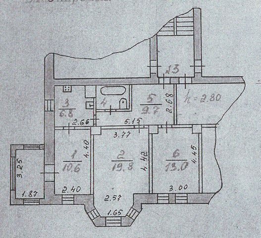 3-к. квартира, 69,3 м², 1/2 эт.