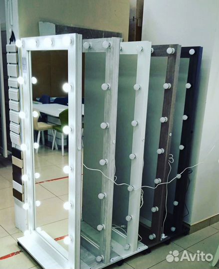 Зеркало с лампочками в полный рост. Гримерное