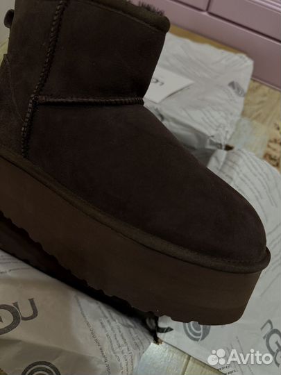 Ugg женские на платформе коричневые