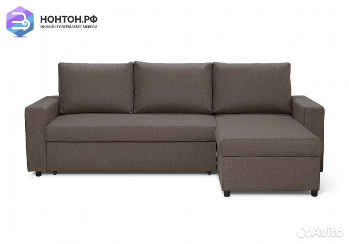 Диван угловой дельфин Торонто светло-коричневый