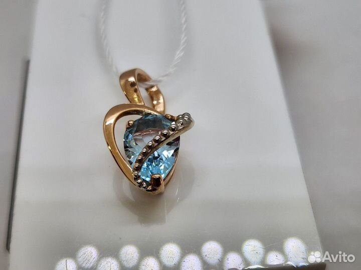 Золотая подвеска с камнями 585* (ткачева)