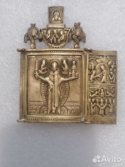 Старинные иконы(складни, плашки) меднолитые 18-19в