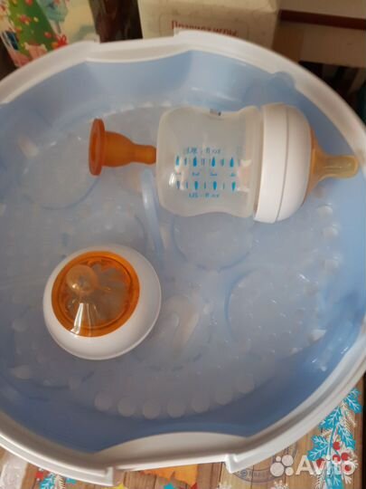 Стерилизатор philips avent для свч + бутылочка
