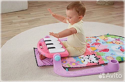 Игровой коврик с пианино fisher price розовый
