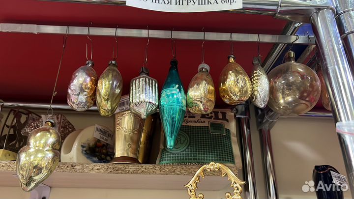 Елочные игрушки стекло СССР, 12 штук