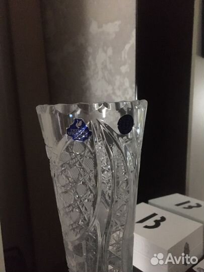 Хрустальная ваза для цветов 34 см
