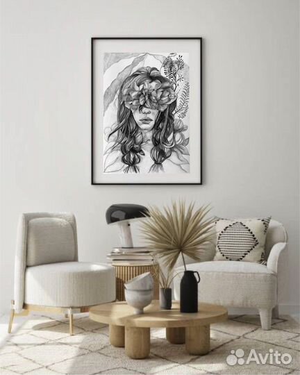 Картина углем