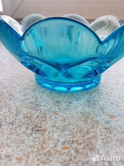 Конфетница цветное стекло СССР