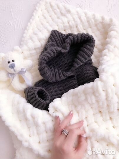 Плед детский плюшевый на выписку и прогулки