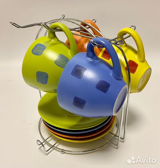 Набор для чая, кофе на 4 персоны керамика на подст